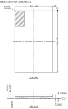 Mechanical Drawing - Alliance Memory AS4C64M32MD1A-5BIN 2Gb LPDDR SDRAM